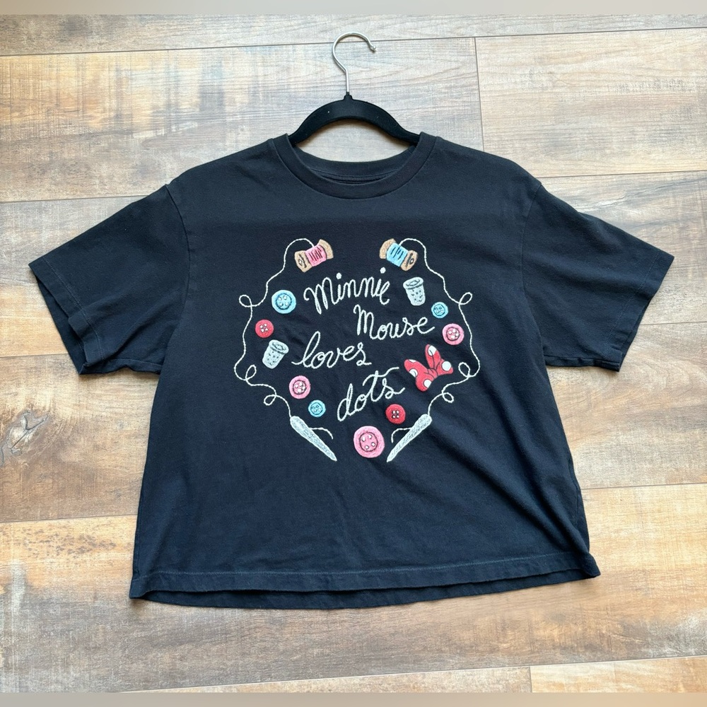 Uniqlo Black Minnie Mouse Crop Top